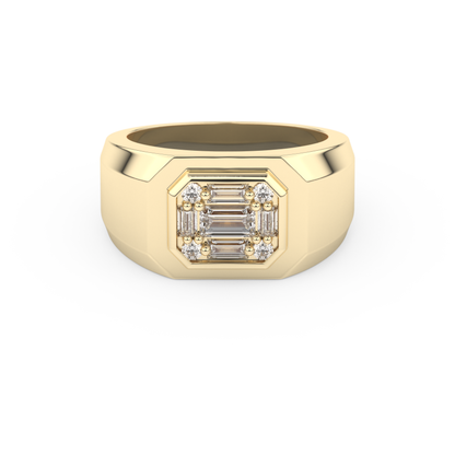 0.46 TCW Round & Baguette Lab Grown Diamond Men's Wedding Band