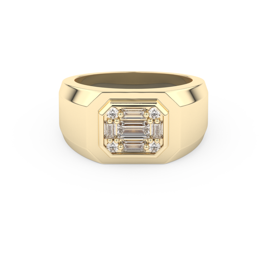 0.46 TCW Round & Baguette Lab Grown Diamond Men's Wedding Band