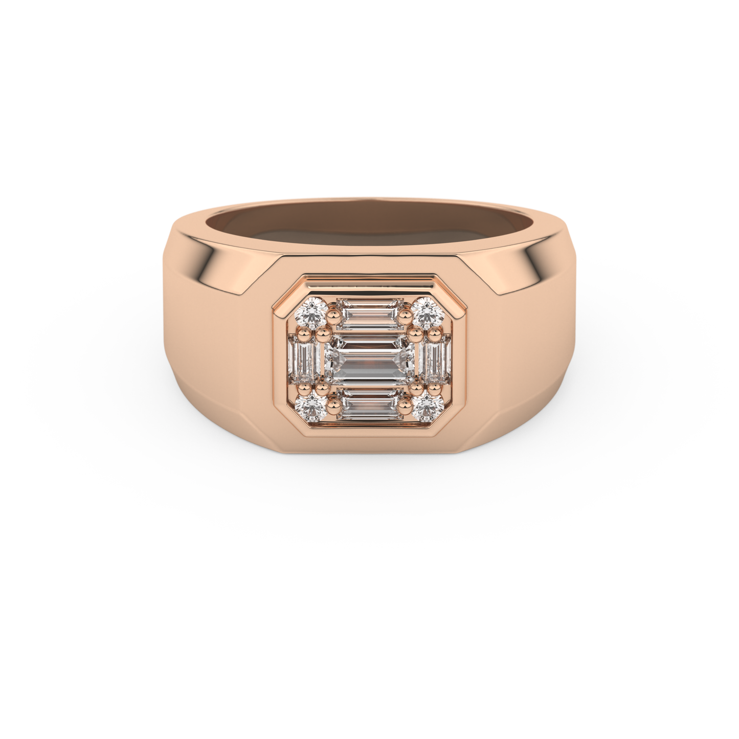 0.46 TCW Round & Baguette Lab Grown Diamond Men's Wedding Band