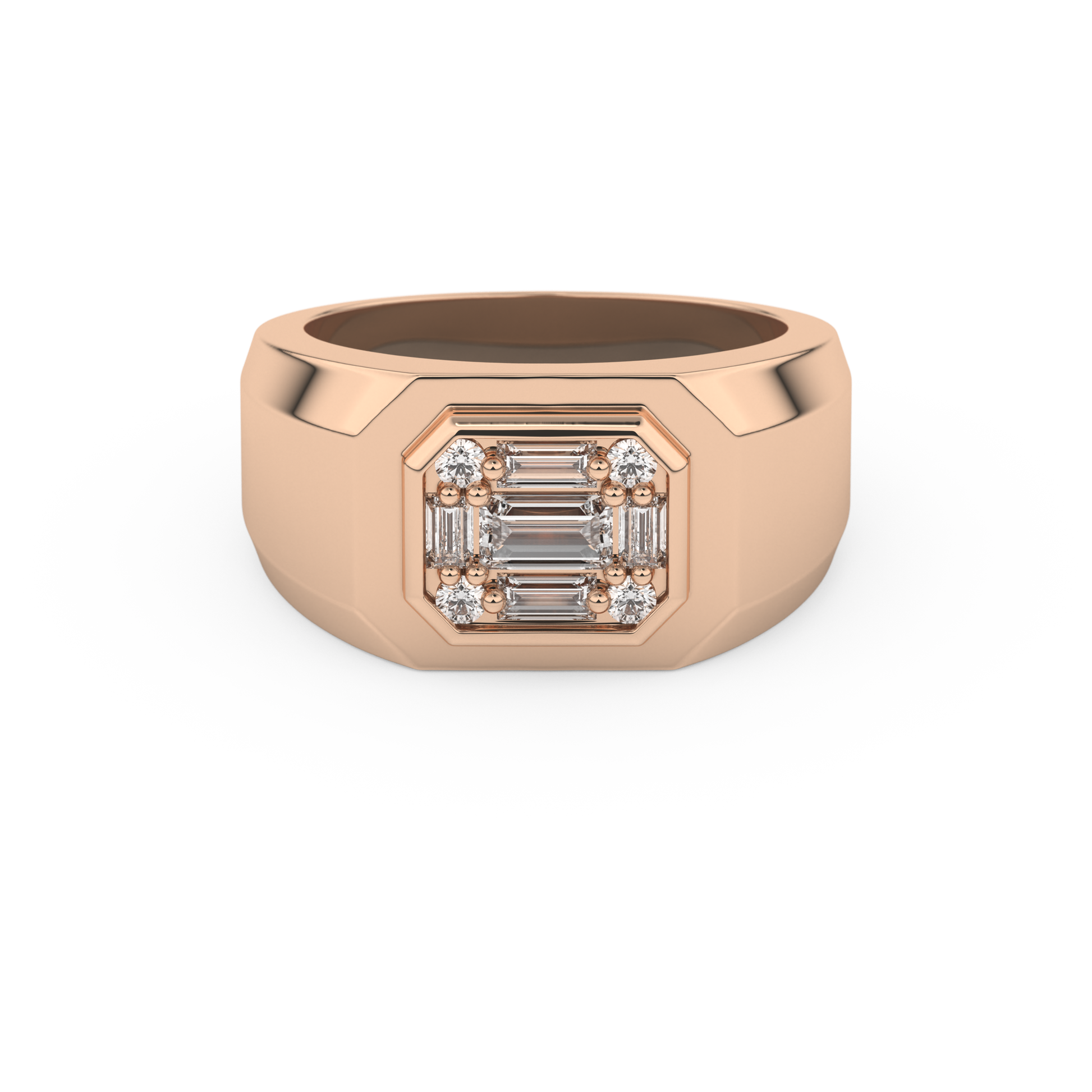 0.46 TCW Round & Baguette Lab Grown Diamond Men's Wedding Band