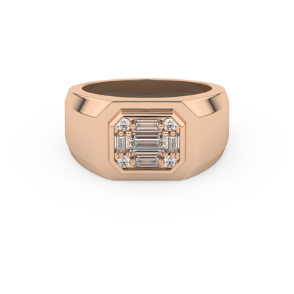 0.46 TCW Round & Baguette Lab Grown Diamond Men's Wedding Band