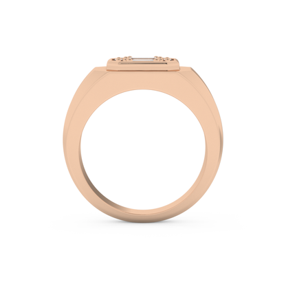 0.46 TCW Round & Baguette Lab Grown Diamond Men's Wedding Band