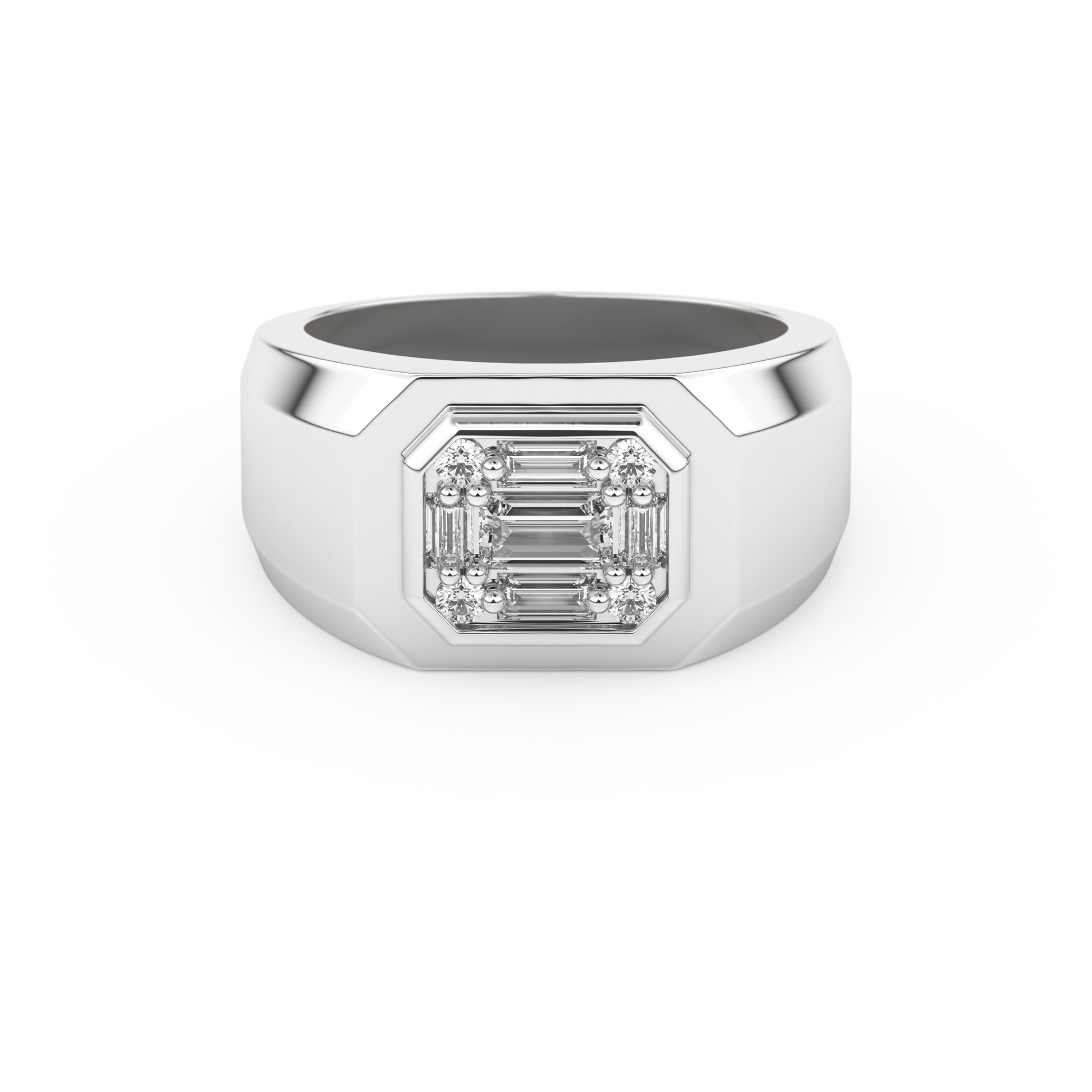 0.46 TCW Round & Baguette Lab Grown Diamond Men's Wedding Band