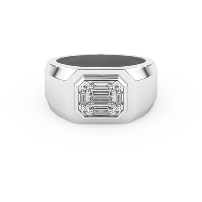 0.46 TCW Round & Baguette Lab Grown Diamond Men's Wedding Band