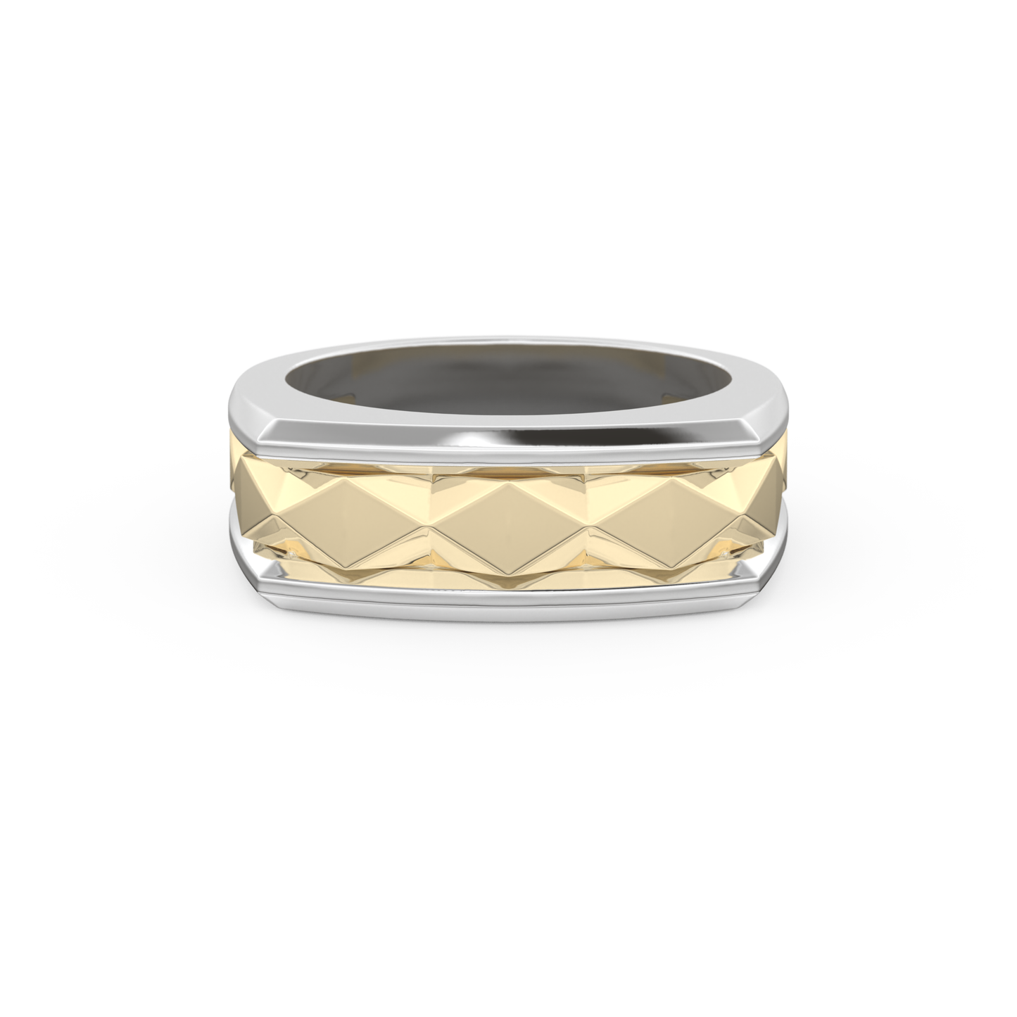 Flush Setting Men's Wedding Band Moissanite – Yellow, White, or Rose Gold 7