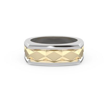Flush Setting Men's Wedding Band Moissanite – Yellow, White, or Rose Gold 7