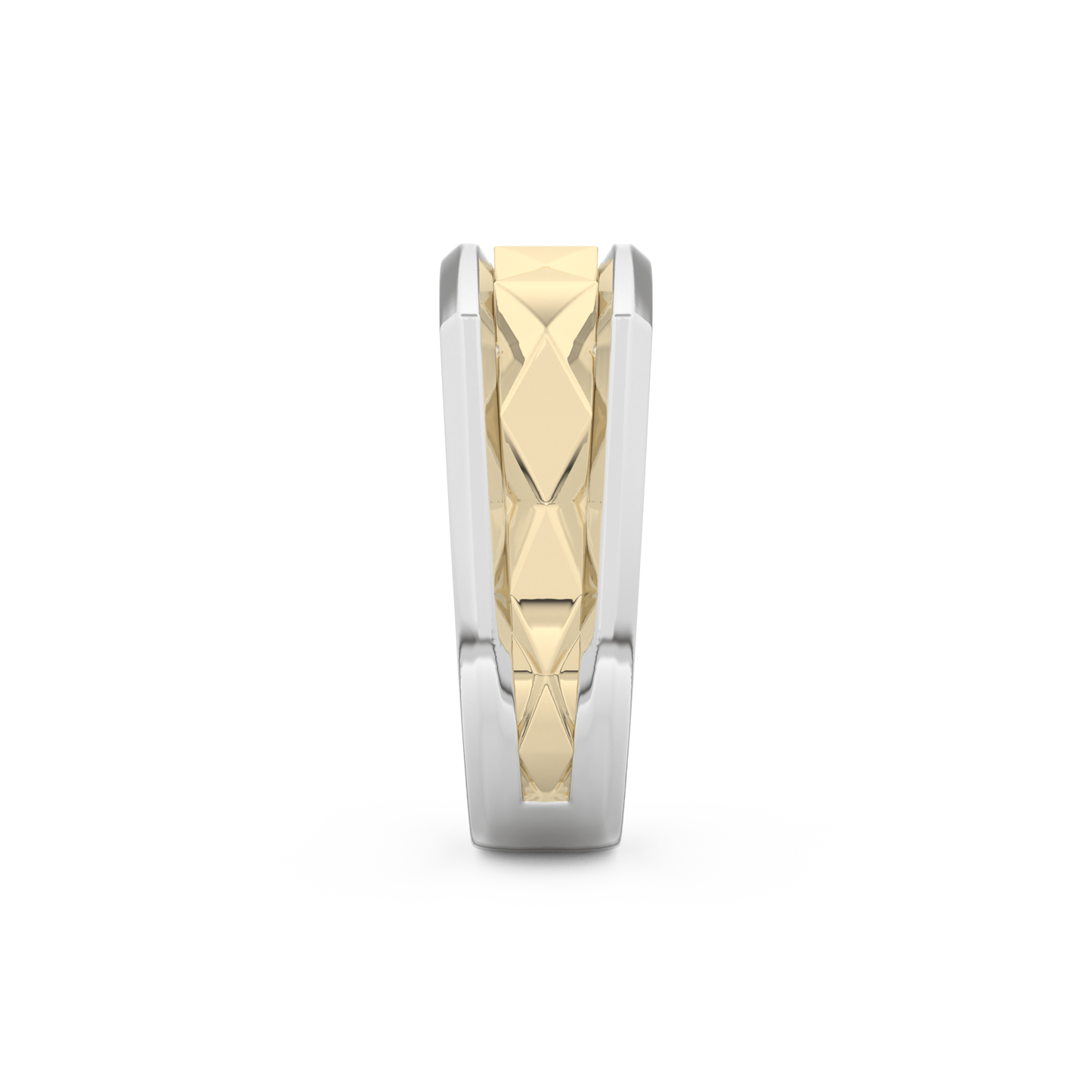 Flush Setting Men's Wedding Band Moissanite – Yellow, White, or Rose Gold 12
