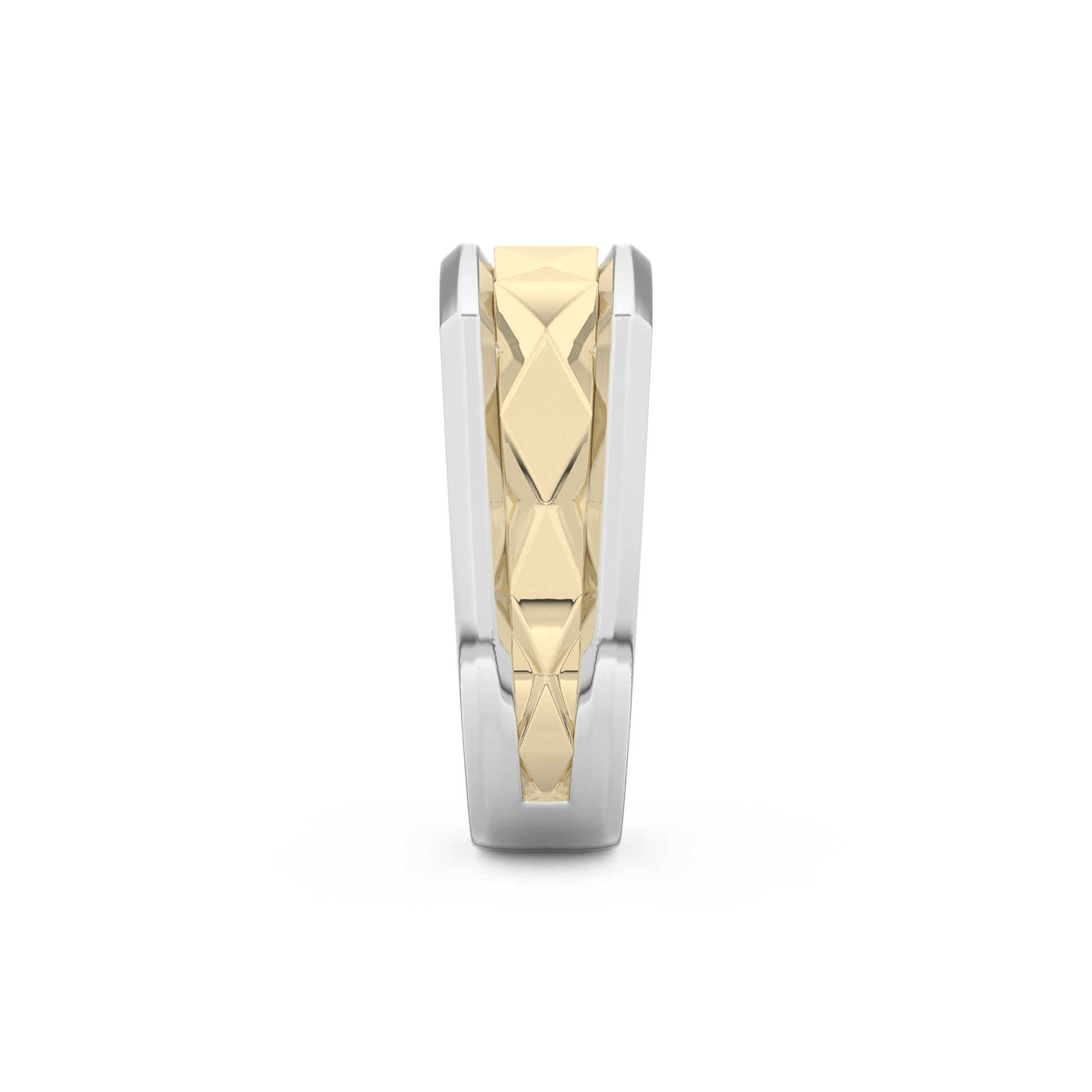 Flush Setting Men's Wedding Band Moissanite – Yellow, White, or Rose Gold 12