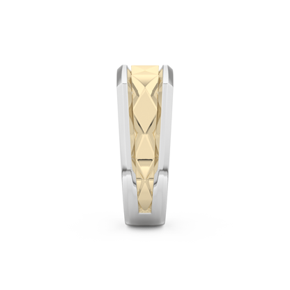 Flush Setting Men's Wedding Band Moissanite – Yellow, White, or Rose Gold 12