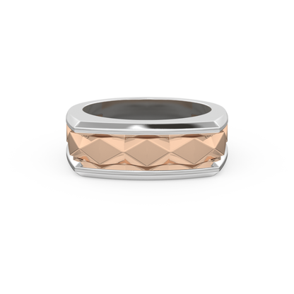 Flush Setting Men's Wedding Band Moissanite – Yellow, White, or Rose Gold 13