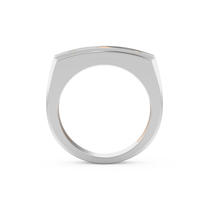 Flush Setting Men's Wedding Band Moissanite – Yellow, White, or Rose Gold 17