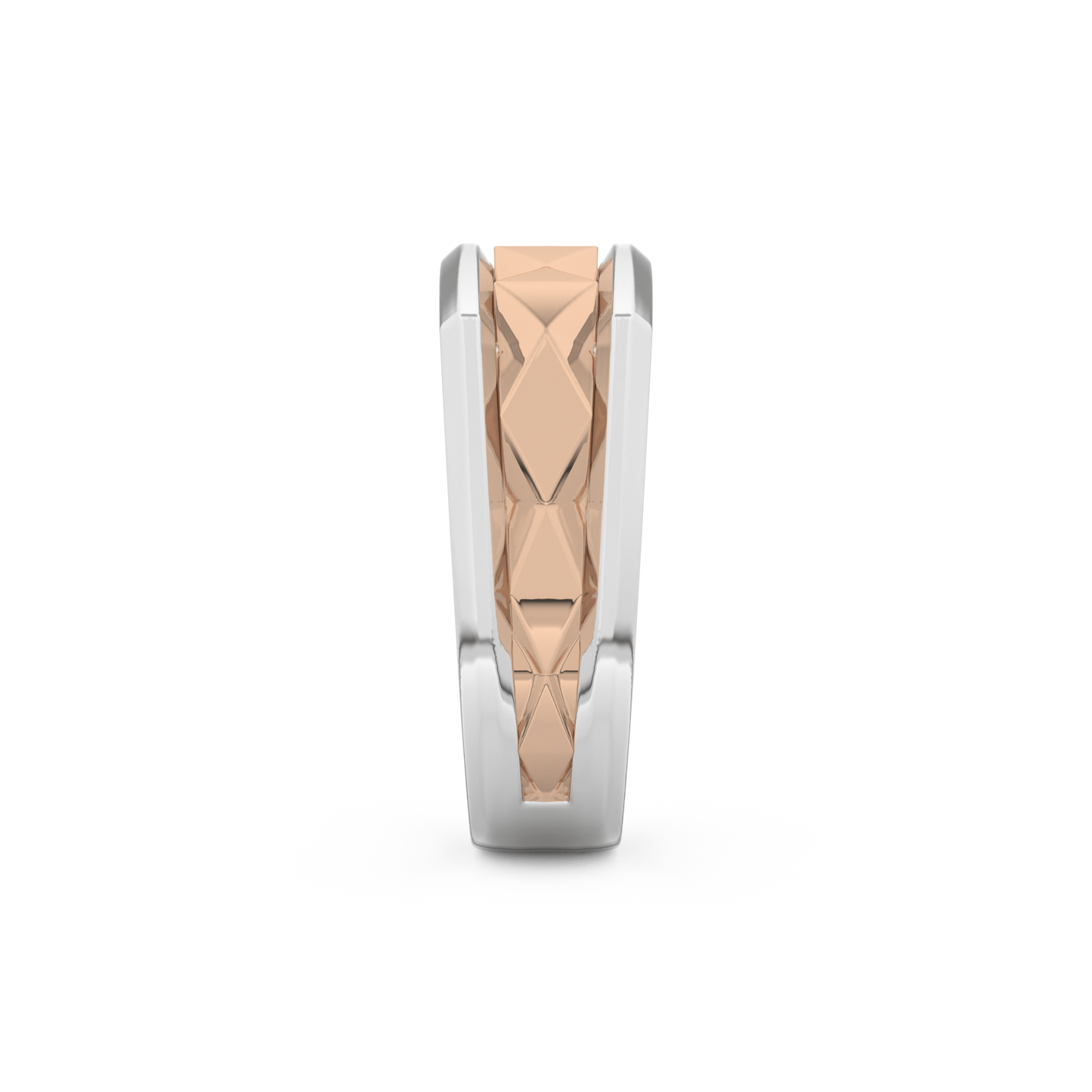 Flush Setting Men's Wedding Band Moissanite – Yellow, White, or Rose Gold 18