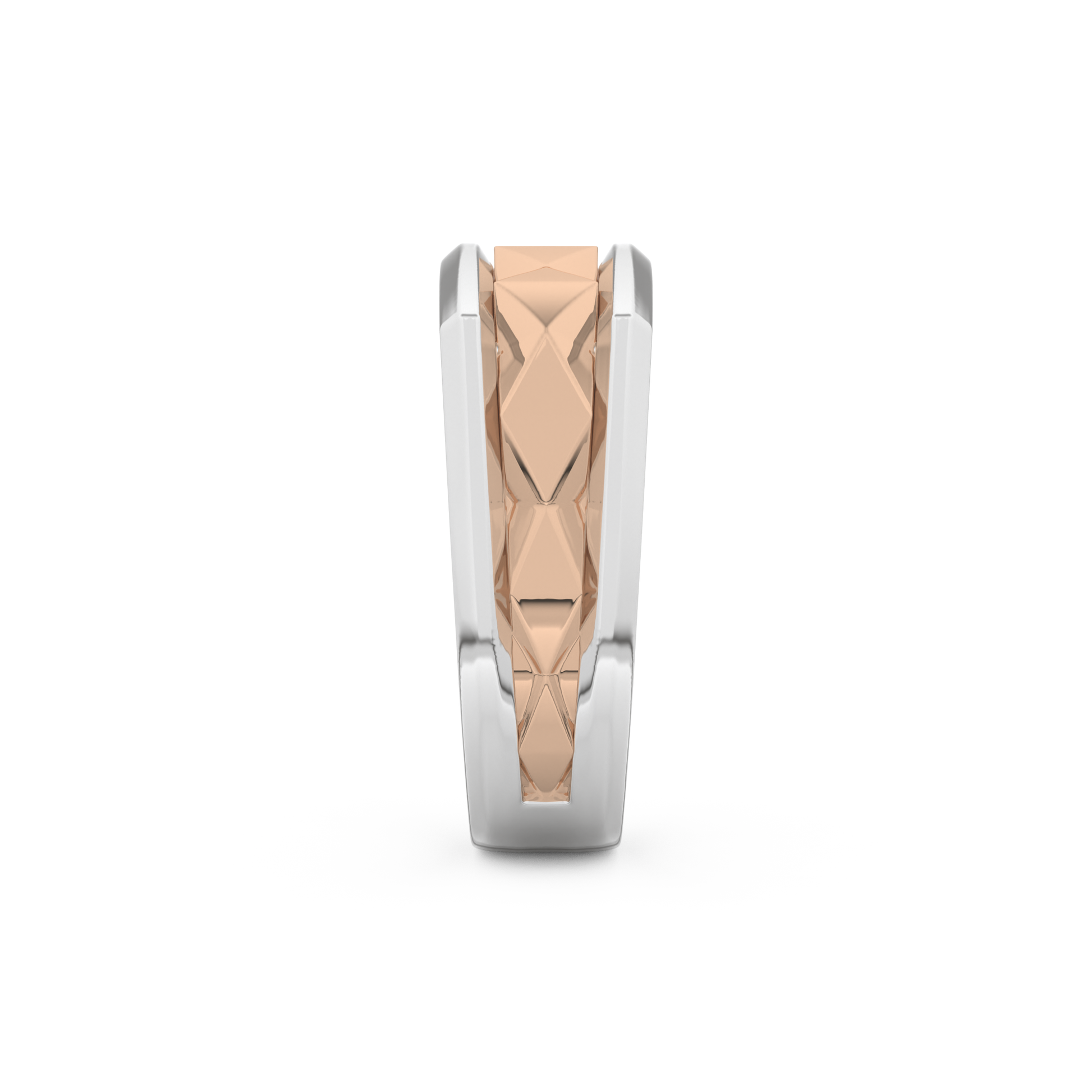 Flush Setting Men's Wedding Band Moissanite – Yellow, White, or Rose Gold 18