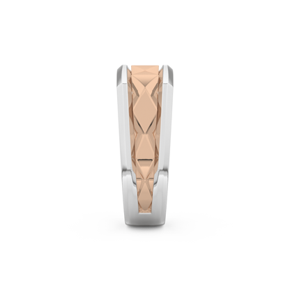 Flush Setting Men's Wedding Band Moissanite – Yellow, White, or Rose Gold 18
