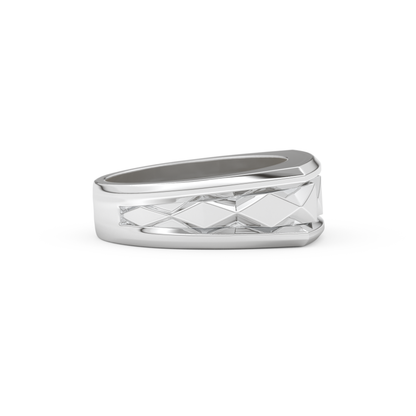 Flush Setting Men's Wedding Band Moissanite – Yellow, White, or Rose Gold 2