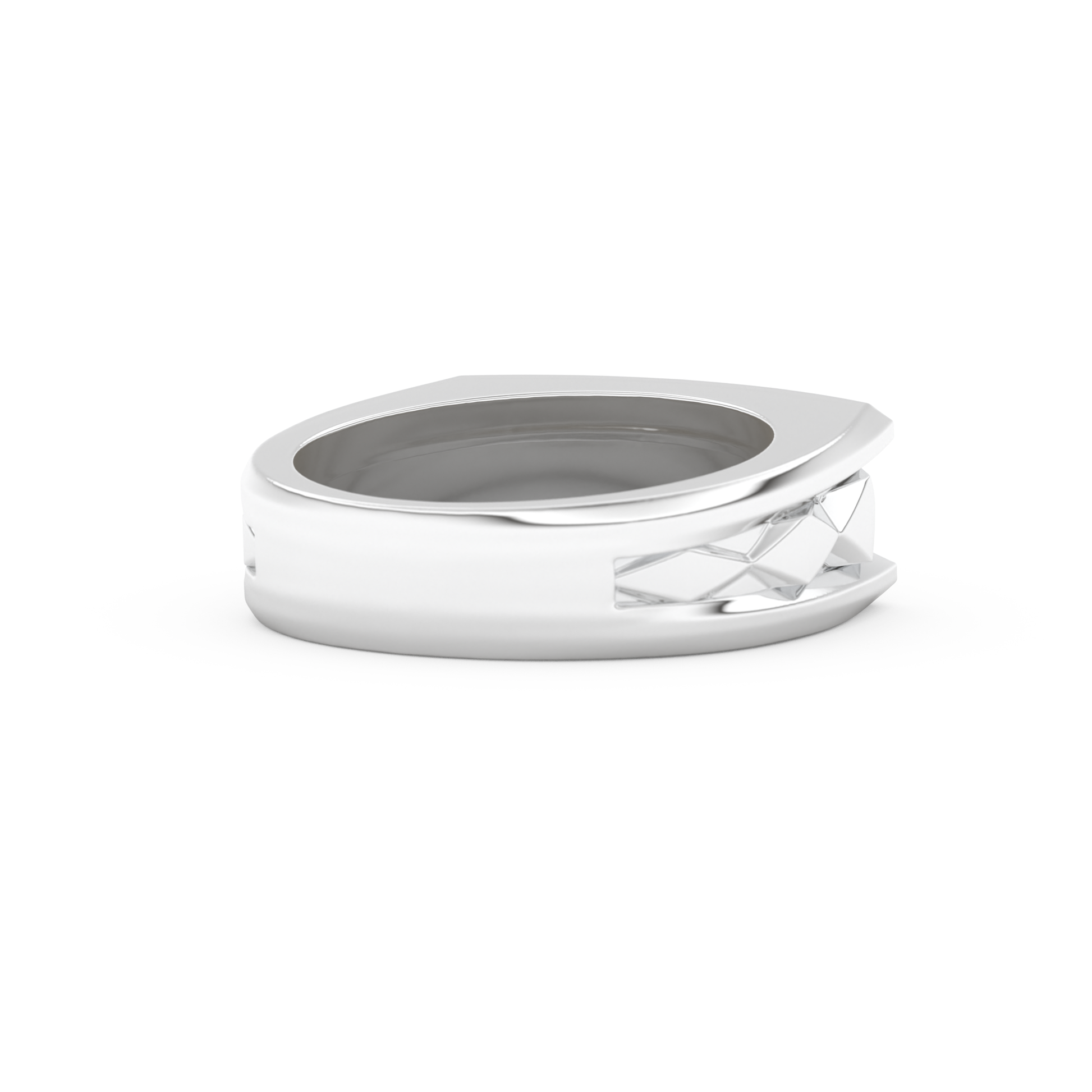 Flush Setting Men's Wedding Band Moissanite – Yellow, White, or Rose Gold 6