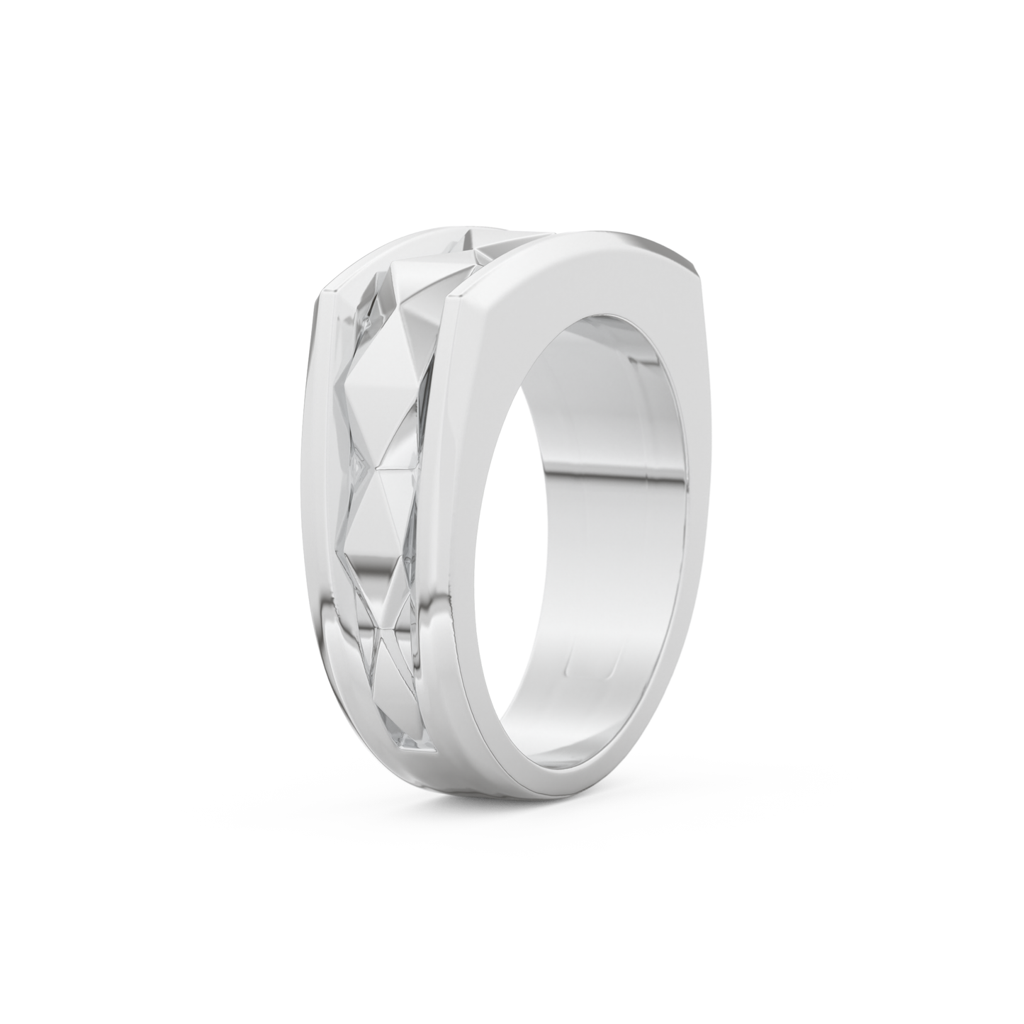 Flush Setting Men's Wedding Band Moissanite – Yellow, White, or Rose Gold 3