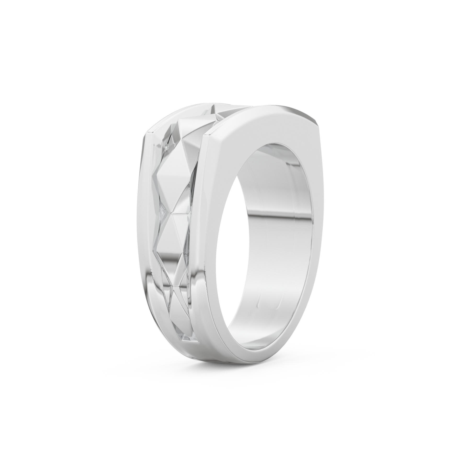 Flush Setting Men's Wedding Band Moissanite – Yellow, White, or Rose Gold 3