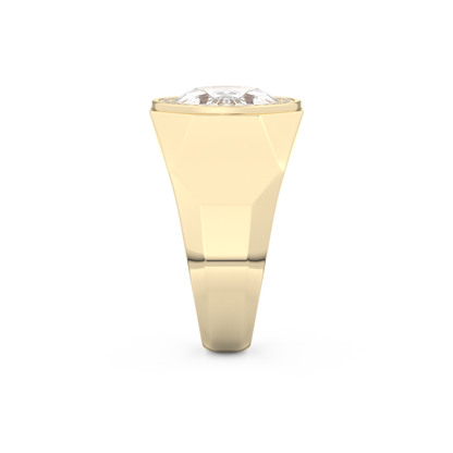 East West Oval Halo Lab Grown Diamond Men's Engagement Ring