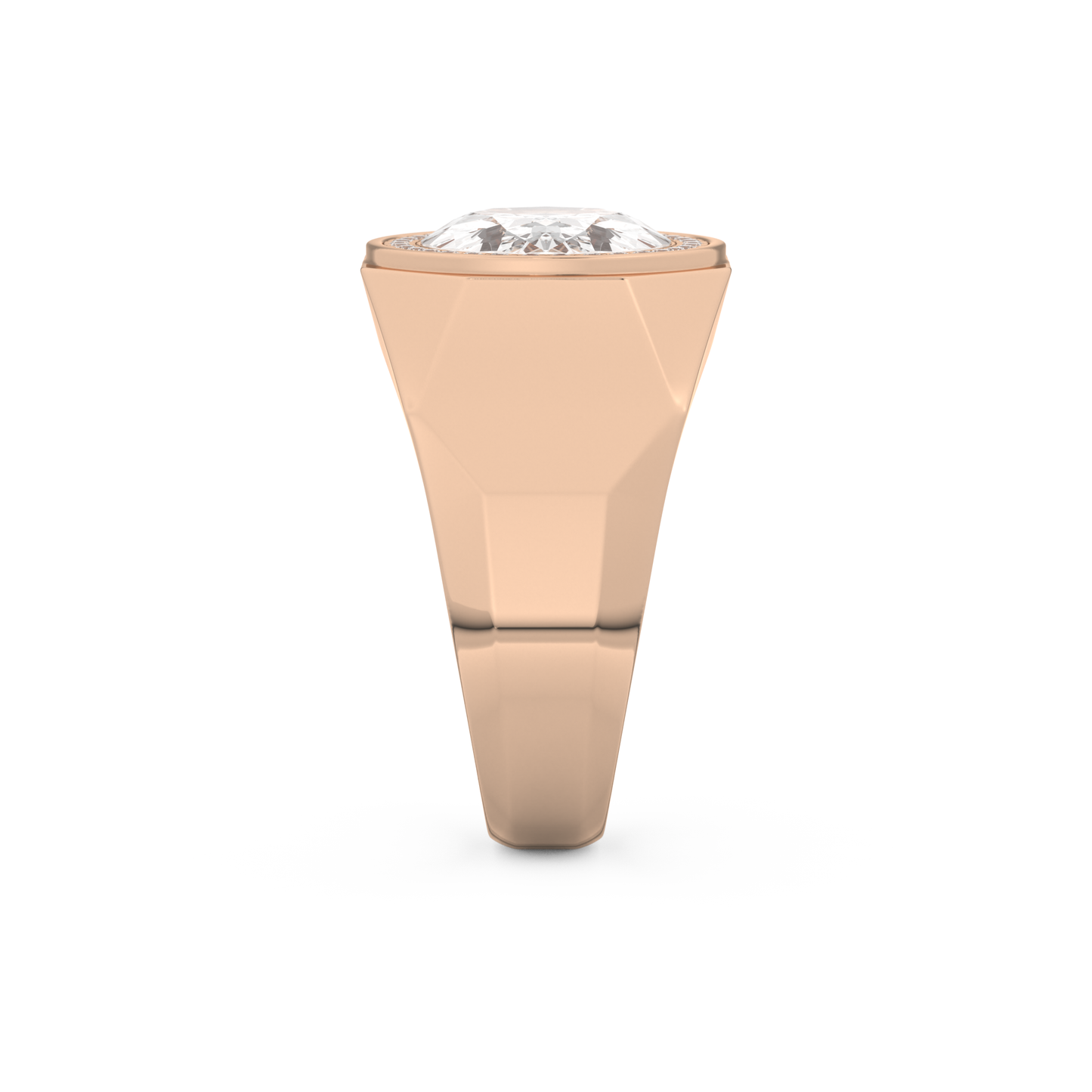 East West Oval Halo Lab Grown Diamond Men's Engagement Ring