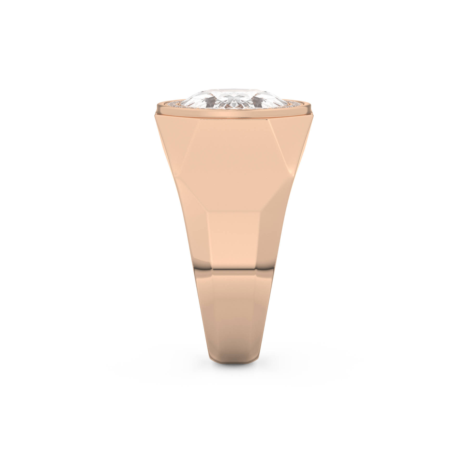 East West Oval Halo Lab Grown Diamond Men's Engagement Ring