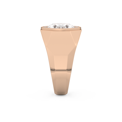 East West Oval Halo Lab Grown Diamond Men's Engagement Ring