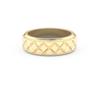 Patterned Men's Wedding Band