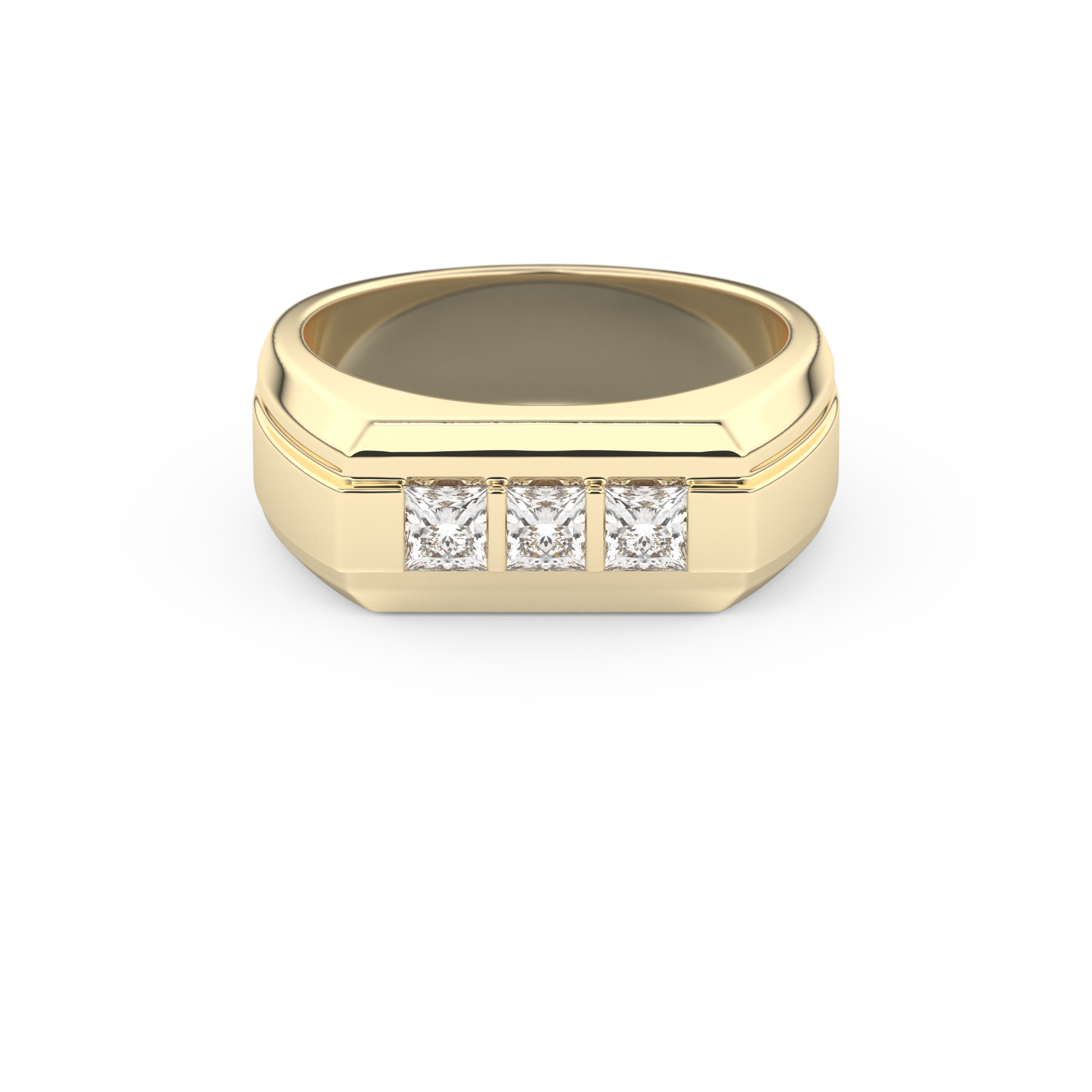 0.536 TCW Princess Lab Grown Diamond Men's Wedding Band