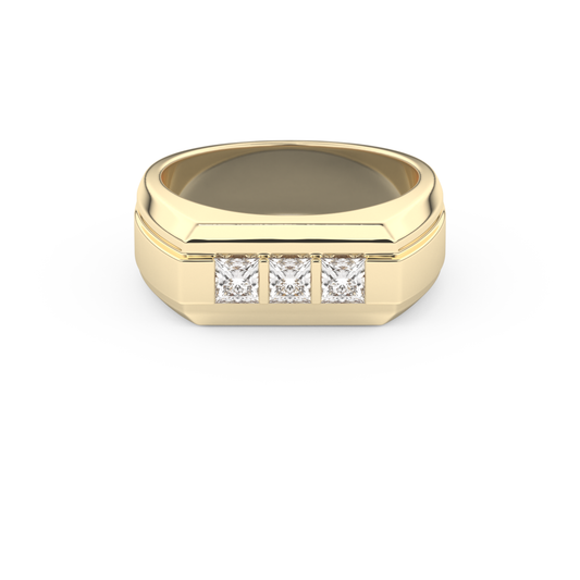 0.536 TCW Princess Lab Grown Diamond Men's Wedding Band