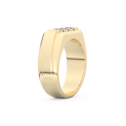 0.536 TCW Princess Lab Grown Diamond Men's Wedding Band