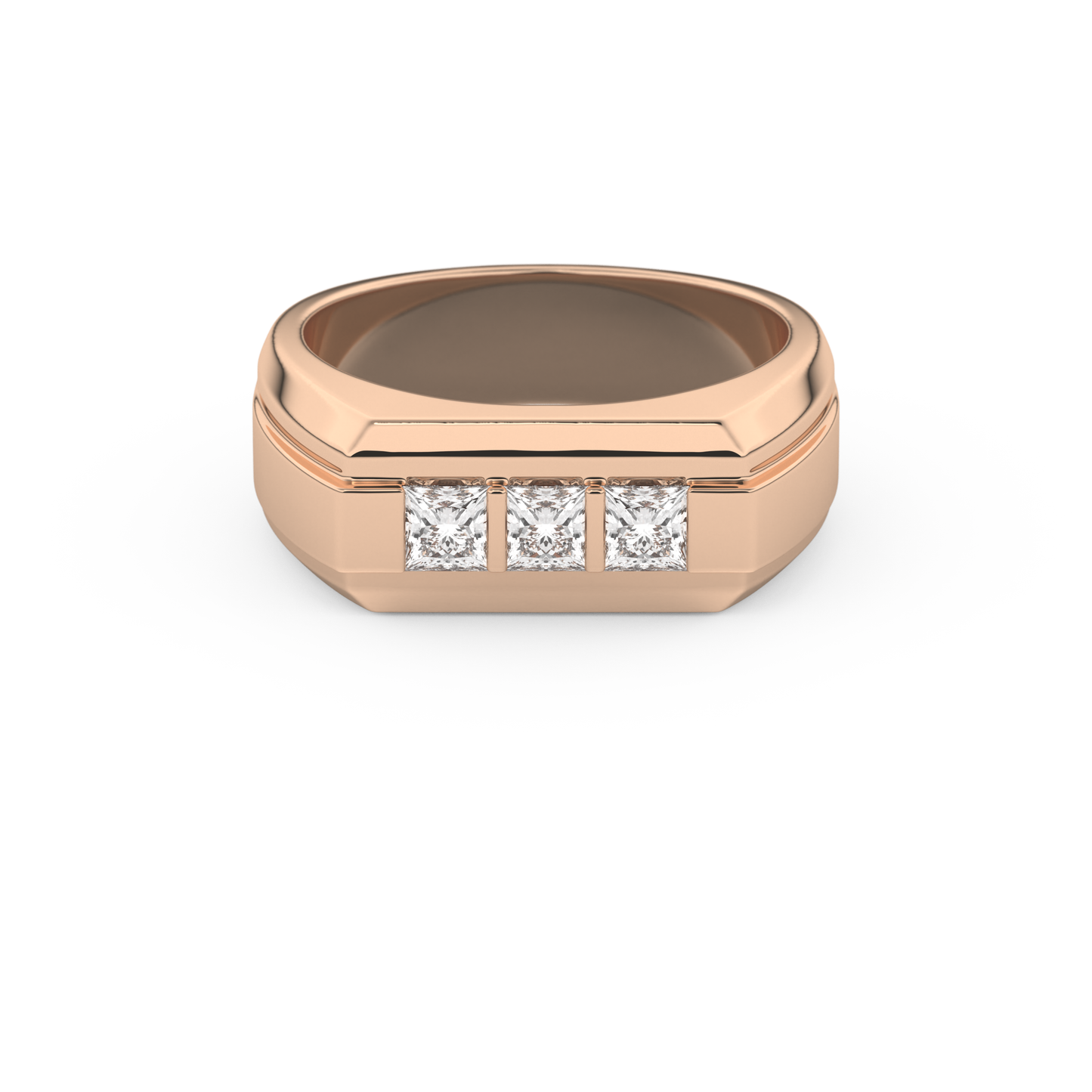 0.536 TCW Princess Lab Grown Diamond Men's Wedding Band