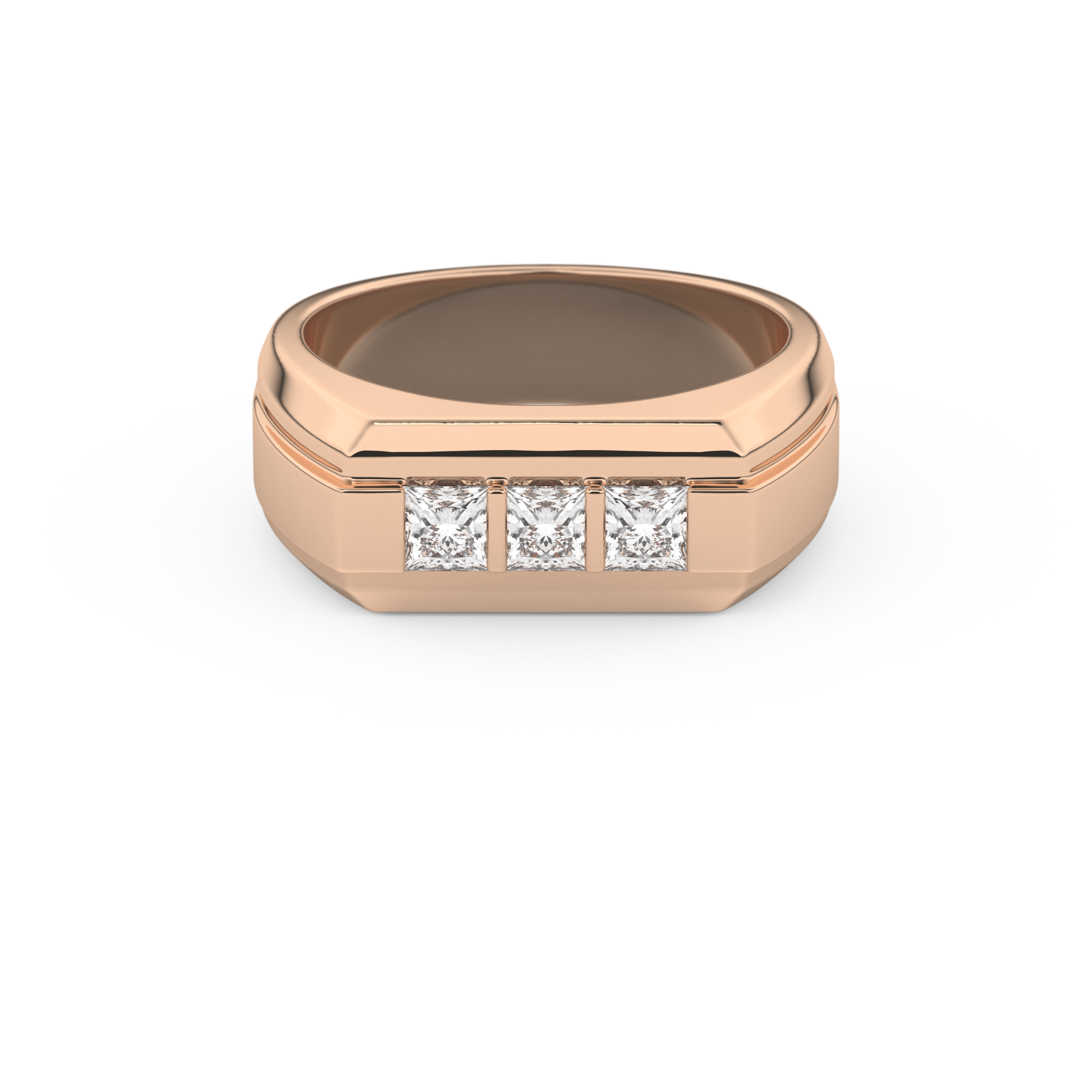 0.536 TCW Princess Lab Grown Diamond Men's Wedding Band