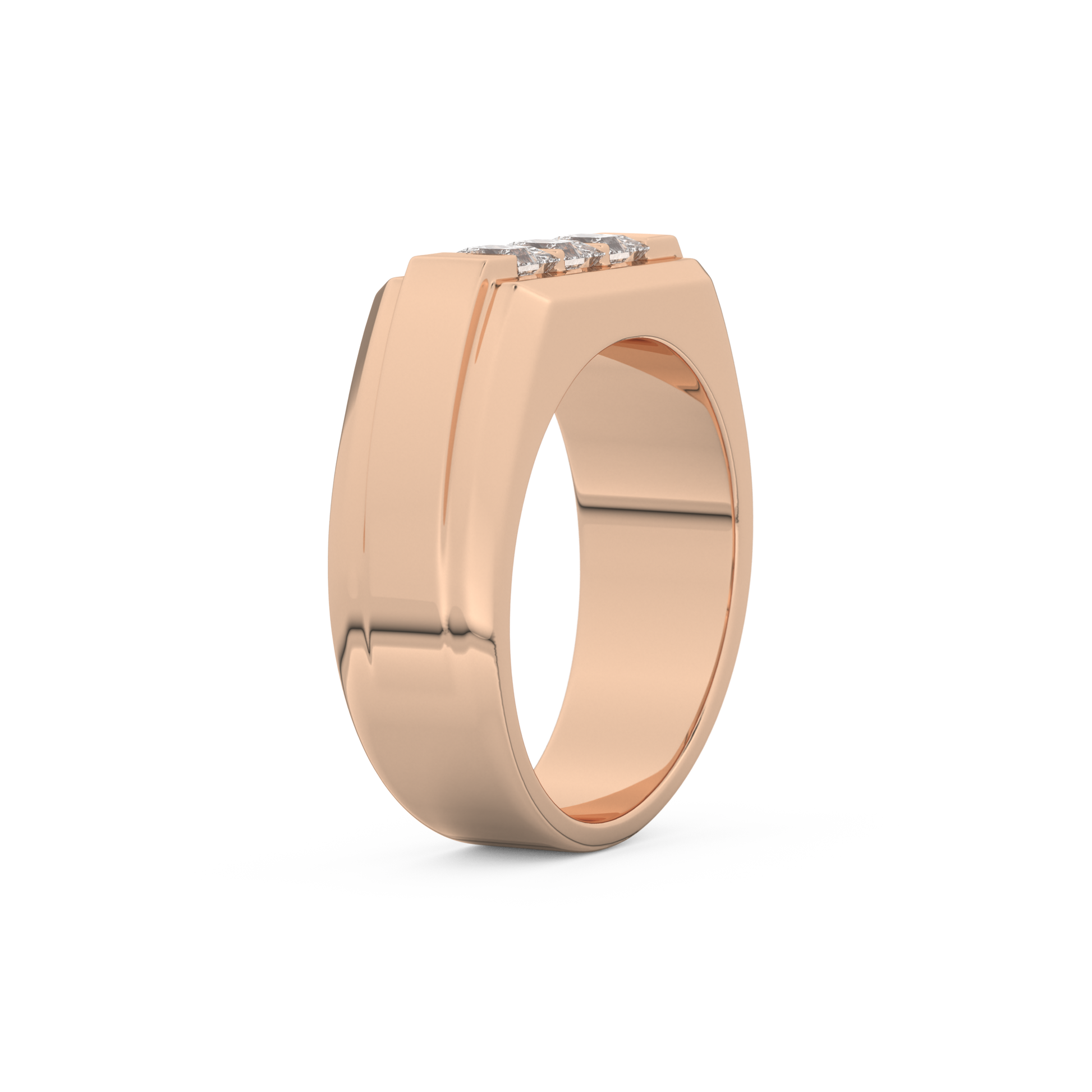 0.536 TCW Princess Lab Grown Diamond Men's Wedding Band