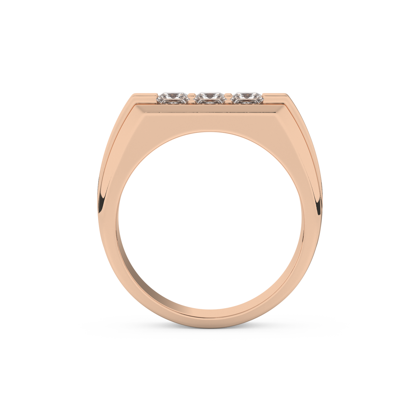 0.536 TCW Princess Lab Grown Diamond Men's Wedding Band