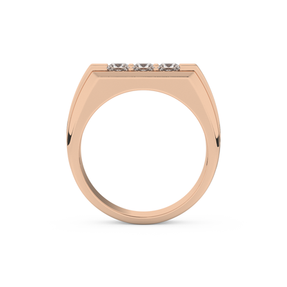 0.536 TCW Princess Lab Grown Diamond Men's Wedding Band