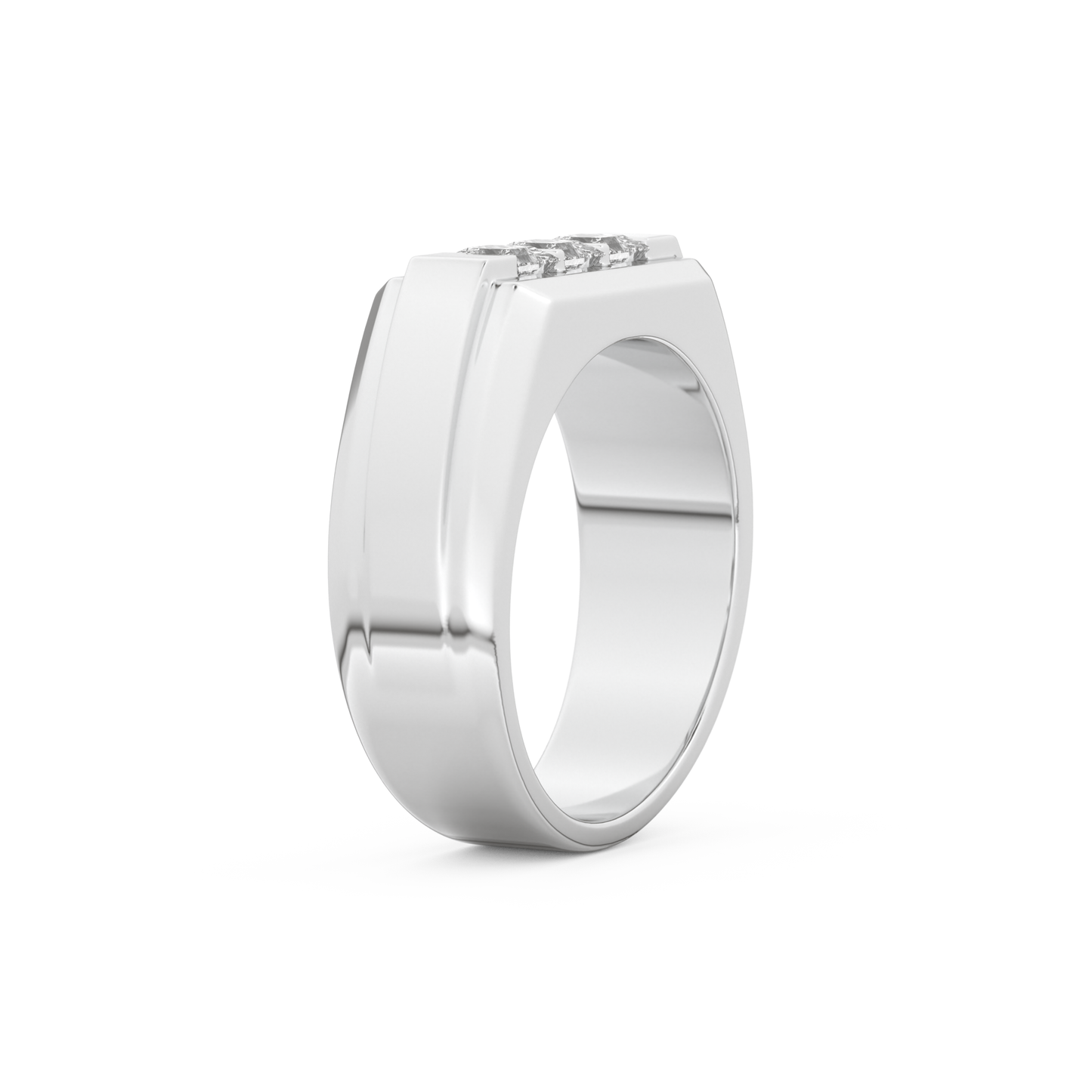 0.536 TCW Princess Lab Grown Diamond Men's Wedding Band