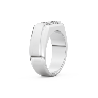 0.536 TCW Princess Lab Grown Diamond Men's Wedding Band