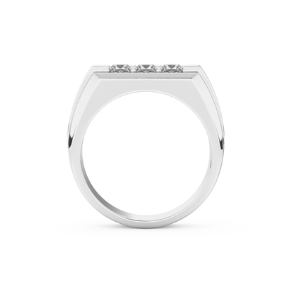 0.536 TCW Princess Lab Grown Diamond Men's Wedding Band
