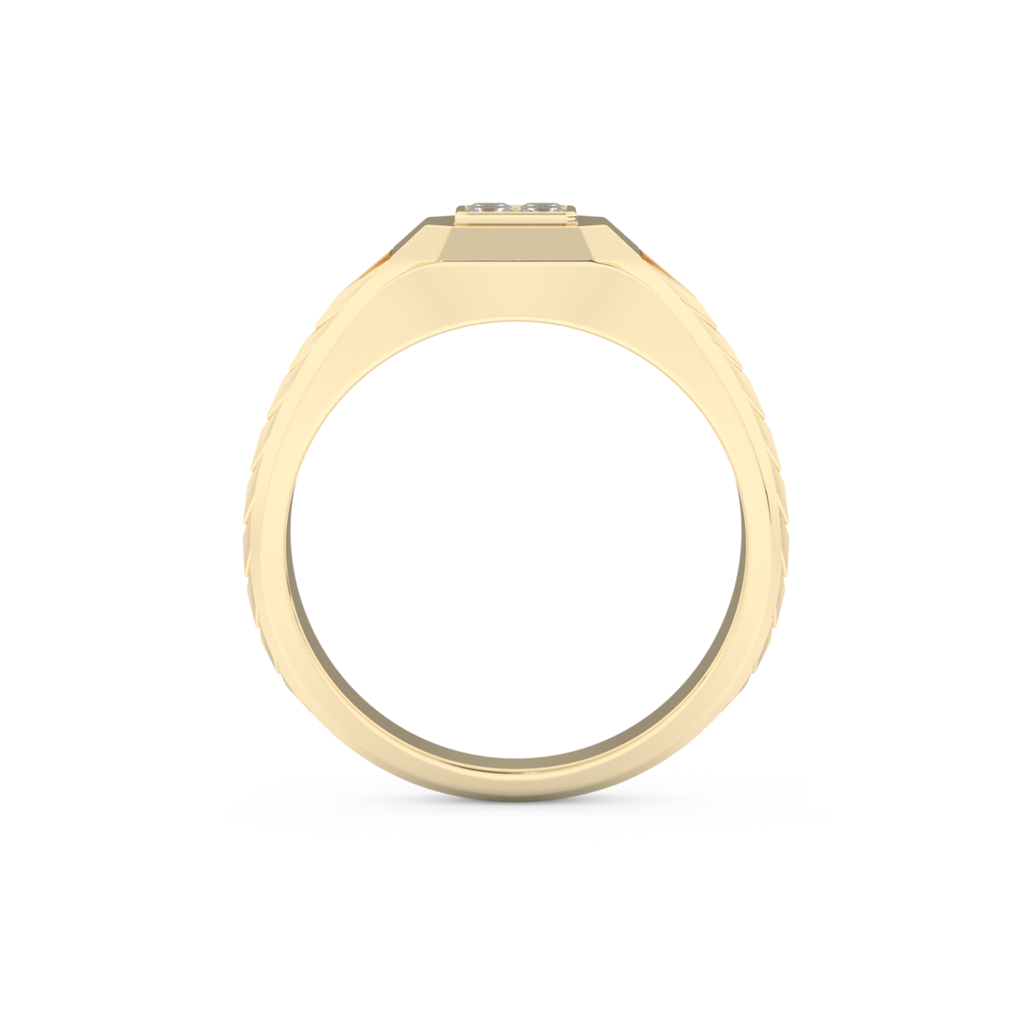 Princess Three Stone Lab Grown Diamond Men's  Engagement Ring