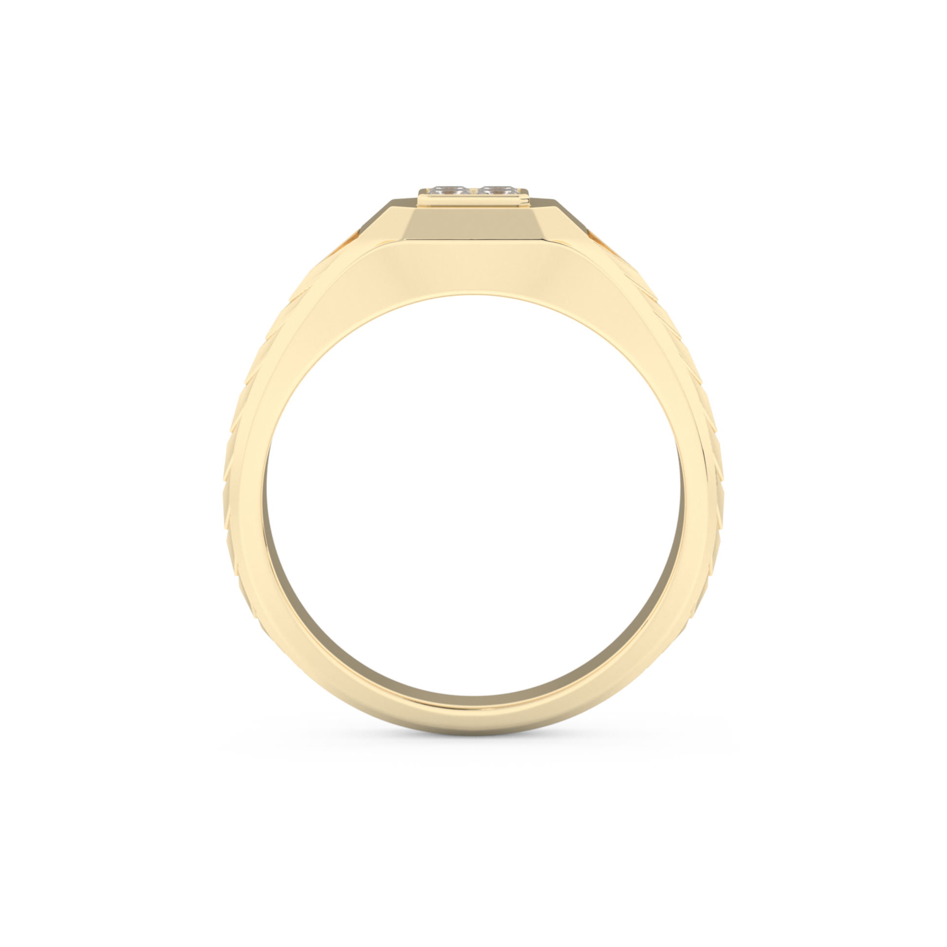 Princess Three Stone Lab Grown Diamond Men's  Engagement Ring