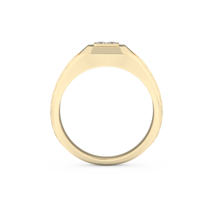 Princess Three Stone Lab Grown Diamond Men's  Engagement Ring