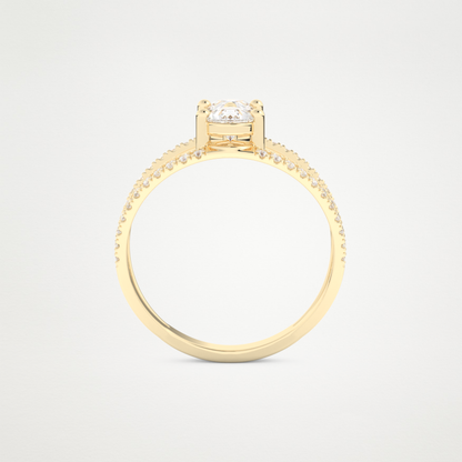 Pear Two Stone & Pave Lab Grown Diamond Engagement Ring