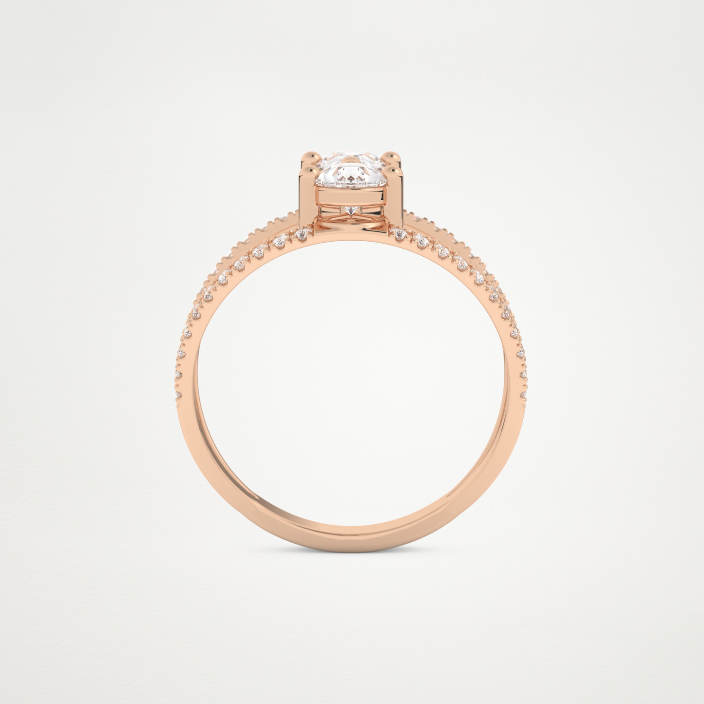 Pear Two Stone & Pave Lab Grown Diamond Engagement Ring