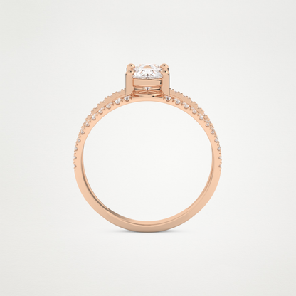 Pear Two Stone & Pave Lab Grown Diamond Engagement Ring