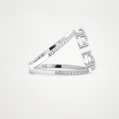 Pear Two Stone & Pave Lab Grown Diamond Engagement Ring
