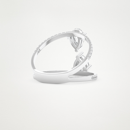 Pear Two Stone & Pave Lab Grown Diamond Engagement Ring