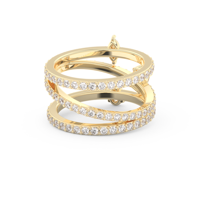 1.73 TCW Emerald, Marquise, Pear & Round Lab Grown Diamond Wedding Band