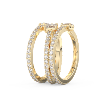 1.73 TCW Emerald, Marquise, Pear & Round Lab Grown Diamond Wedding Band