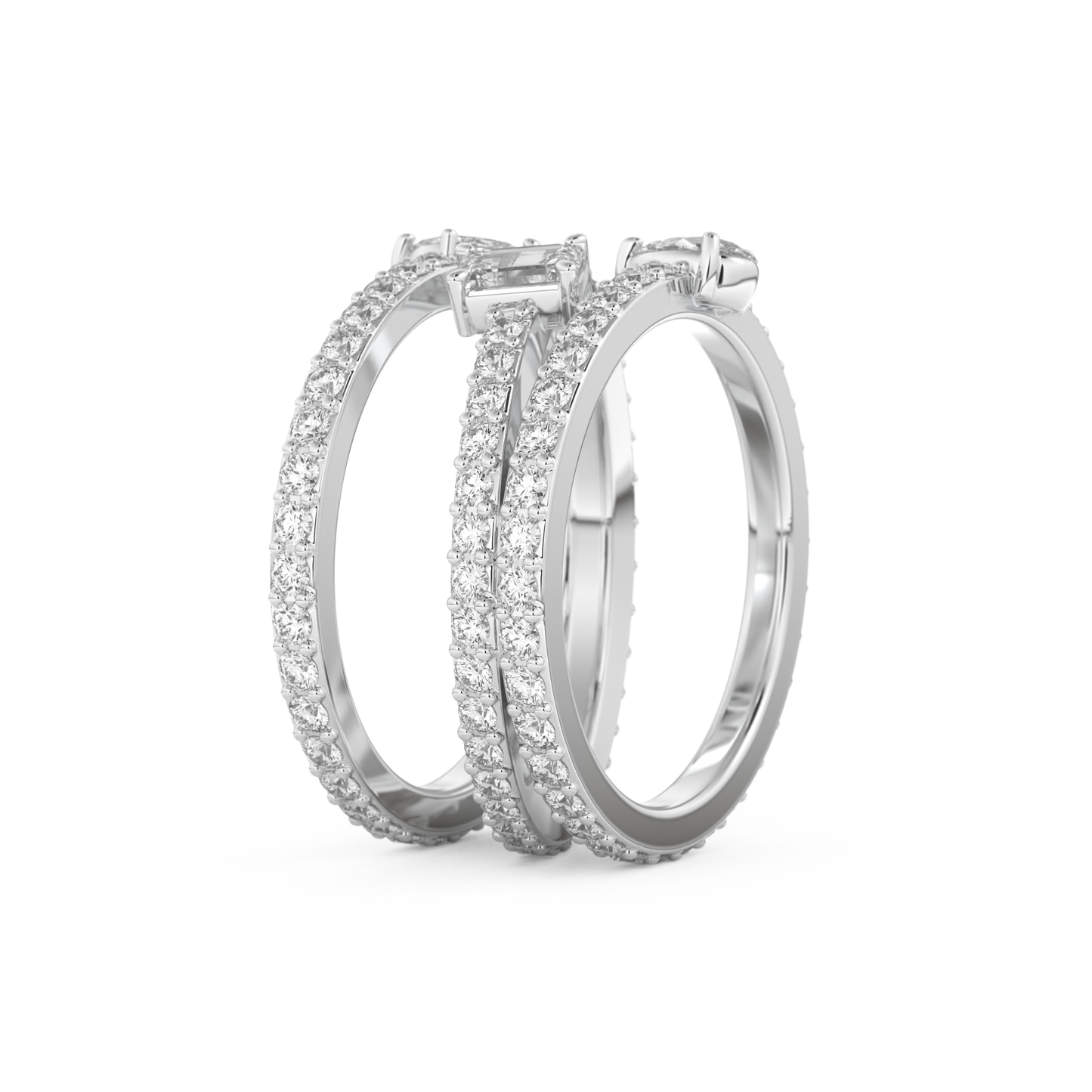 1.73 TCW Emerald, Marquise, Pear & Round Lab Grown Diamond Wedding Band