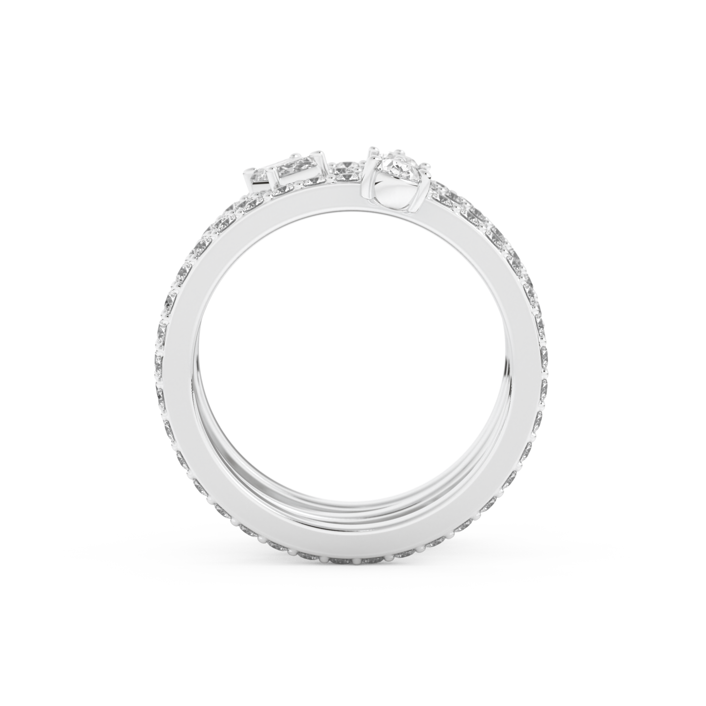 1.73 TCW Emerald, Marquise, Pear & Round Lab Grown Diamond Wedding Band